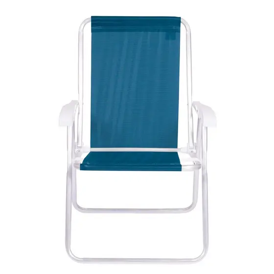 Cadeira De Praia Alta Alumínio Conforto Sannet - Azul Marinho