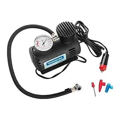 Compressor Ar Portátil Para Carros 300 Psi 50 W 12v Cor Preto Tramontina