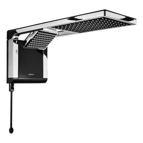 Chuveiro Elétrico De Parede Lorenzetti Acqua Ultra Duo Flex Preto-cromado 6800w 220v