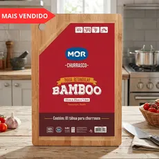 Bamboo Tabua Retangular De Corte Carne 30x20cm Cor Marrom Mor