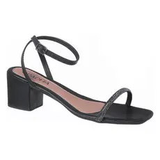 Sandália Feminina Glamour Conforto e Estilo com Tira de Fivela e Brilho Strass (023-0008)