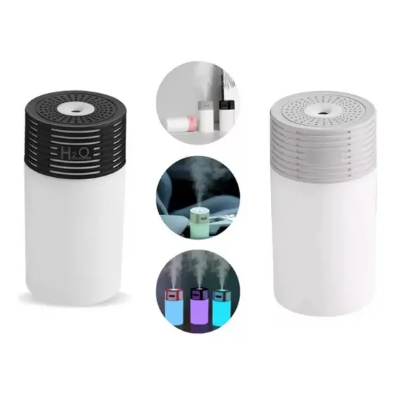 Umidificador Aromatizador Veicular USB 300ml com Luz LED Branco para Carro