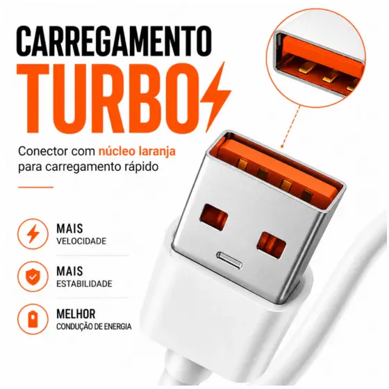 Cabo 6A USB Tipo-C | Carregamento Rápido e Dados