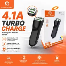 Carregador Veicular Turbo Usb 2 Entradas Hmaston CB07/L11-4
