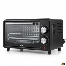 Forno Elétrico 9 Litros 800W Com Timer Assadeira Grelha 110V 220V Preto Cozinha Bancada