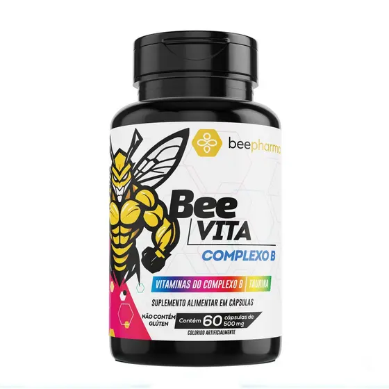 Multivitamínico Complexo B Reforço de Energia Diário Saúde e Vitalidade Bee Vita Completo 60 Cápsulas
