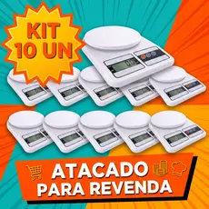 Kit 10 Balança Digital Cozinha 10kg Atacado Revenda Alta Precisão 1g Função Tara Nutrição Dieta Balança Eletrônica Fitne