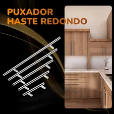 Kit 20 Puxadores Haste Aço Inox Escovado Tubular 64mm 96mm 128mm 160mm 192mm Anmic Distribuidora