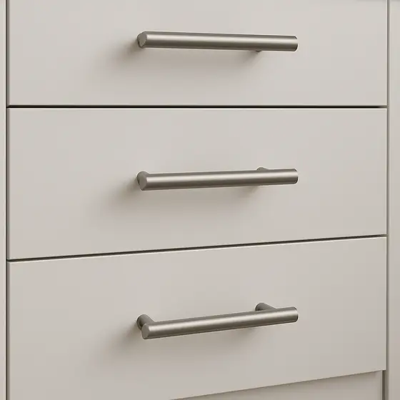 Puxador de Aço Inox Escovado Redondo/cilíndrico para Armários/Gavetas 64-96-128-160-192-224mm