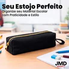 Estojo Organizador com Zíper de Alta Qualidade e Alça Lateral