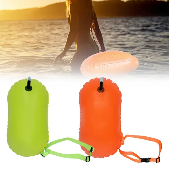 1PCS Bóia De Natação Insuflável Segura Salva-Vidas Em PVC Saco De Ar Para Piscinas Água Aberta Suprimentos De Segurança Ao