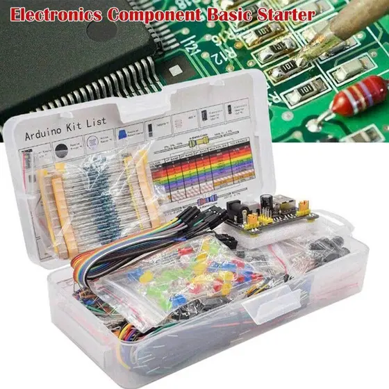 Kit De Iniciação Ao Projeto DIY Para Arduino UNO R3 Eletrônico Com Caixa 830 Pontos De Amarração Novos Componentes Eletrônicos Básico