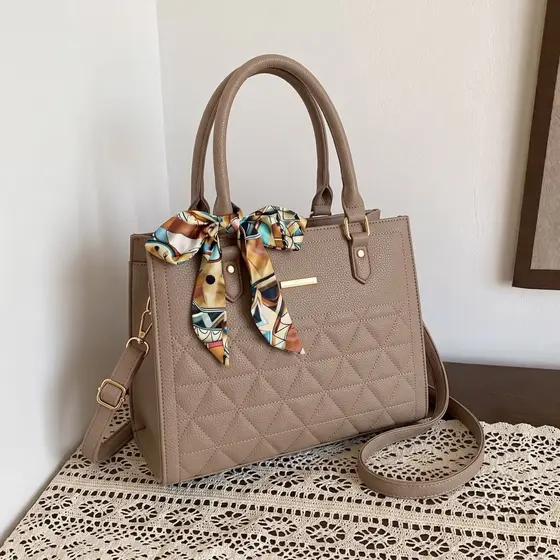 Bolsa feminina Alça Transversal Tote Grande ideal para Uso diária com Lenço C-27