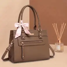 Bolsa feminina Alça Transversal Tote Grande ideal para Uso diária com Lenço Decorativo WGL-3