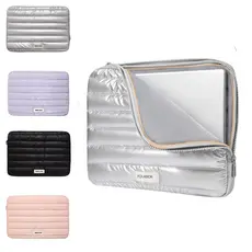 Bolsa capa protetora para notebook metalizada  acolchoada macia À prova de choque resistente