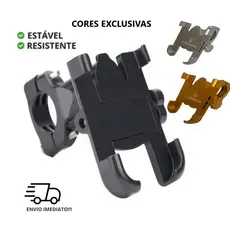 Suporte de celular para moto e bike liga de alumínio ajustável estável gira 360 graus