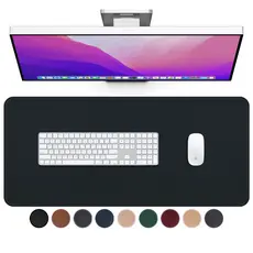 Deskpad Mousepad 90x40cm Preto Couro Ecológico Antiderrapante Ergonômico Profissional Para Mesa