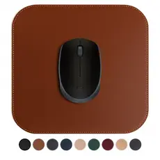 Mouse Pad Couro Pequeno 20x20cm Antiderrapante Costura Premium Alta Qualidade MousePad Ergonômico