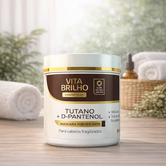 Vita Brilho Máscara Capilar Profissional Tutano + D-Pantenol 500g Nutrição e Hidratação para Cabelos Secos e Danificado
