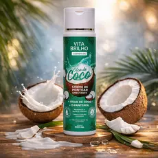 Creme de Pentear Umectante com Óleo de Coco 300ml Hidrata, Nutre e Define os Fios