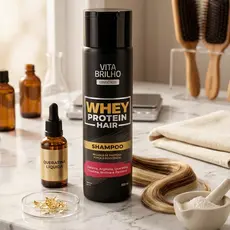 Shampoo Whey Protein Hair 300ml Vita Brilho Profissional Fortalecimento, Nutrição e Hidratação Capilar