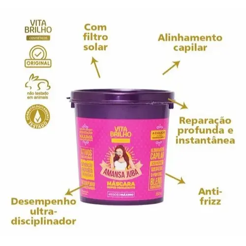 Mascara Super Hidratante Amansa Juba Profissional 350G Vita Brilho