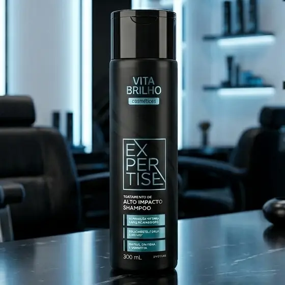 Shampoo Profissional Alto Impacto Vita Brilho 300ml Hidratação, Nutrição e Força para Cabelos Danificados