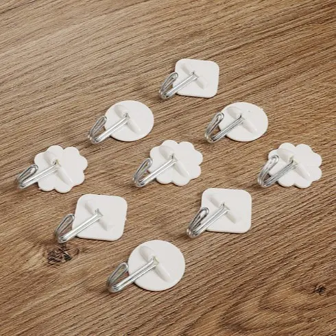 Ganchos De Parede Sem Perfuração Para Uso Em Cozinha E Dormitório , Montagem Adesiva , Suporte De Peso , Invisíveis Fins