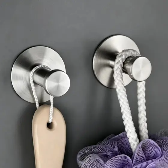 Gancho De Parede Autoadesivo Resistente , Toalha De Aço Inoxidável , Pendurado , Banheiro , Cozinha , Armazenamento , Ga