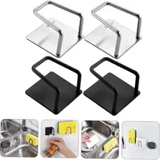 1 Peça Esponjas Titular Dreno De Cozinha Rack Aço Inoxidável Auto Adesivo Suporte Armazenamento Gancho Parede Ferramenta