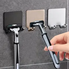 Banheiro De Aço Inoxidável Navalha Titular Armazenamento Gancho Parede Dos Homens Barbear Barbeador Prateleira Perfurado