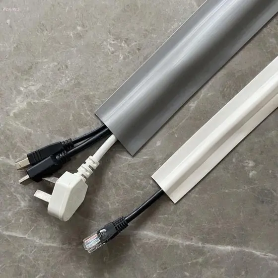 Capas De Fio , Slot Elétrico De PVC Autoadesivo , Parede De Cobertura De Cabo De Piso Macio Anti-Extrusão