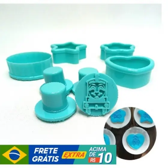 Molde Carimbo Cortador Thomas e Seus Amigos Pasta Americana Biscuit Fondant