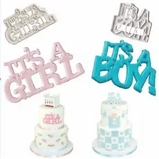 Cortador Molde It's a Girl (É uma menina) It's a Boy (É um menino) Biscuit Pasta Americana Biscuit