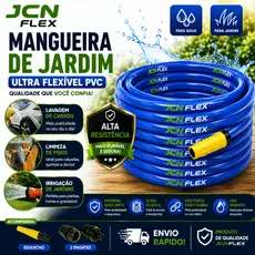 Mangueira Jardim Reforçada Flexível Azul | 7 a 50 Metros | Com Conectores Brinde | Envio Imediato