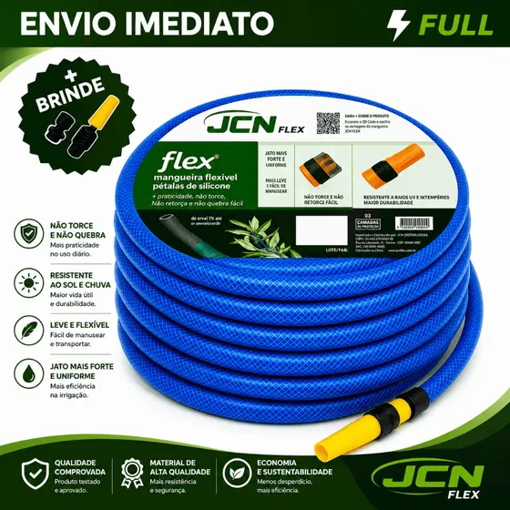 Mangueira De Jardim Reforçada Trançada Completa 10/15/20/25/30/35/50 Metros
