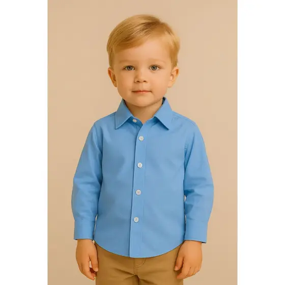 Camisa Social Manga longa Golinha Infantil Manga Curta Lisa 100% algodão - ENVIO IMEDIATO !!!