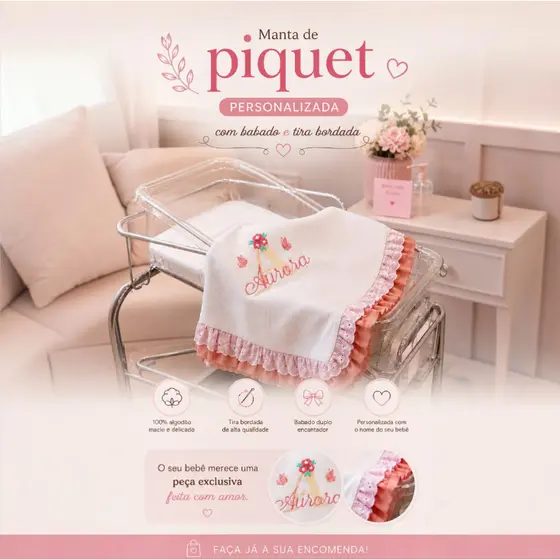 Personalizados (Nome & Bordado) Fralda Cueiro Manta Piquet Toalhas Paninho de Boca Enxoval Bebê