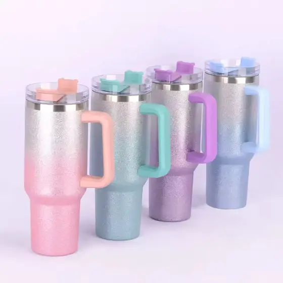 Copo Garrafa TérmicoColorido com Canudo 1200 ML/1.2L 40oz com Canudo Telescópico