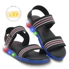 Sandália Masculina Papete Infantil Menino Com Luzes De Led Pé com Pé
