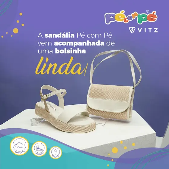 Sandália Infantil Menina Agata Flat Com Bolsa Lançamento