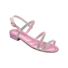 Sandália Infantil Menina Rosa Cristal Brilho Rasteirinha