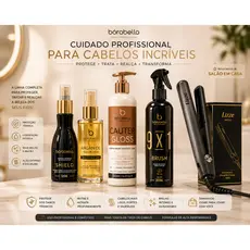 PRANCHA MINI LIZZE + BORABELLA (ARGAN OIL / CAUTER / 9X1 / SHIELD / BORATOX)