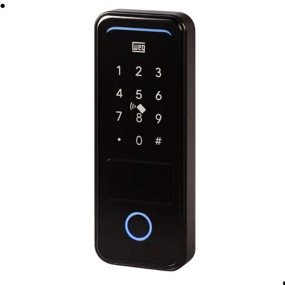 Fechadura De Sobrepor Digital Weg Eletrônica Senha Tag Wi-fi Preto biometria