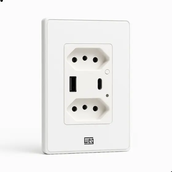 Tomada Dupla Inteligente Smart Weg Zigbee Branca 10a Full Branco