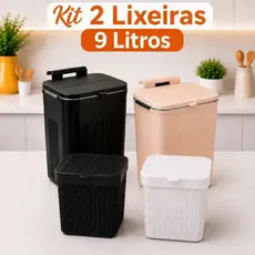 Lixeira Suspensa com Suporte Adesivo e Alça de Pendular 9 Litros Com Tampa Cozinha Sala Banheiro