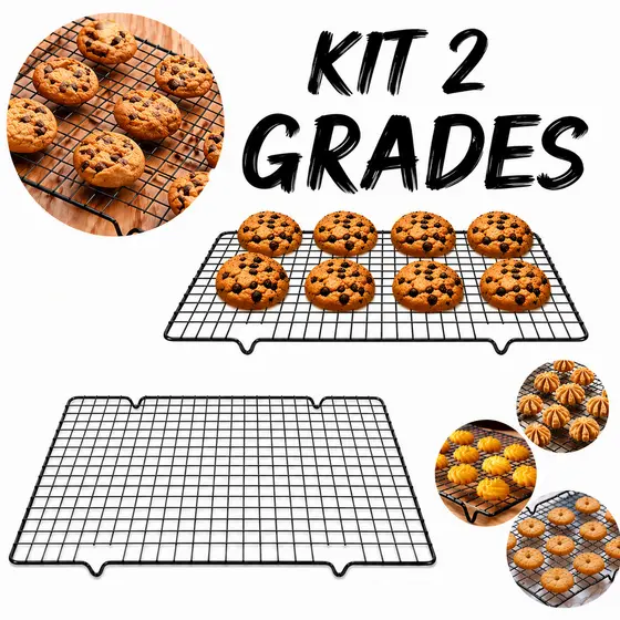 Grade Resfriadora de Alimentos 40x25cm em Aço Inox Antiaderente para Bolos e Biscoitos
