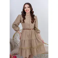 Vestido Feminino Midi Chemise Soltinho Elegante Evangélico