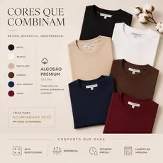 Blusinha Feminina T-Shirt Moda Casual Básica 100% Algodão Manga Curta Lisa Baby Look Justa