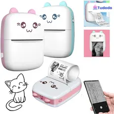 Mini Impressora Térmica Portátil: Imprima Fotos e Desenhos Animados Sem Fio para Android e iOS+5 Rolo Papel